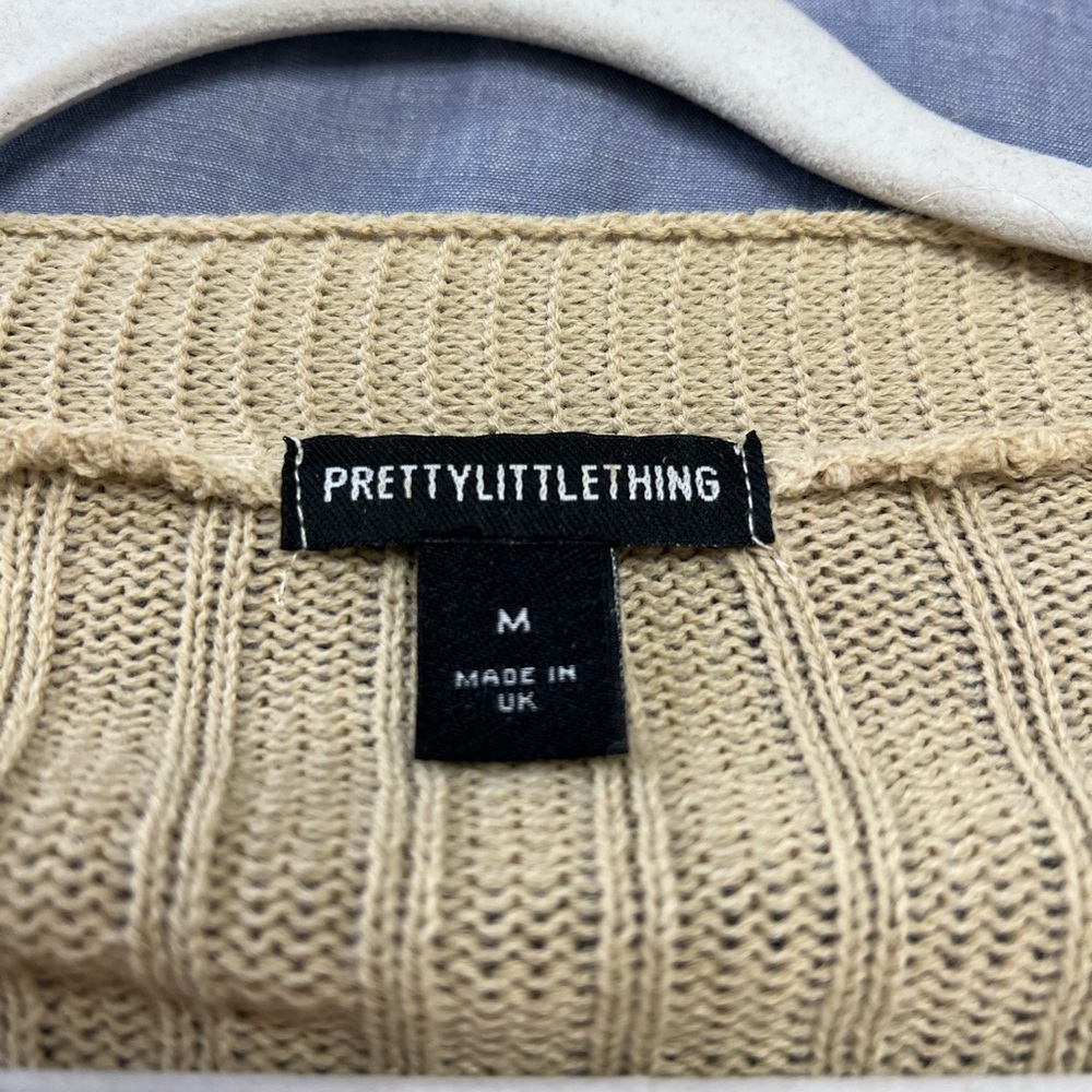 PrettyLittleThing Tan Ribbed Cardigan - Picture 2 of 2